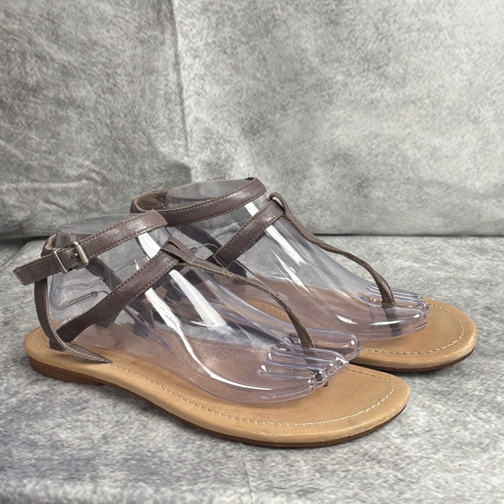 Ugg Aubray‎ Graphite Leather Strappy Sandals #1004113 Size 10